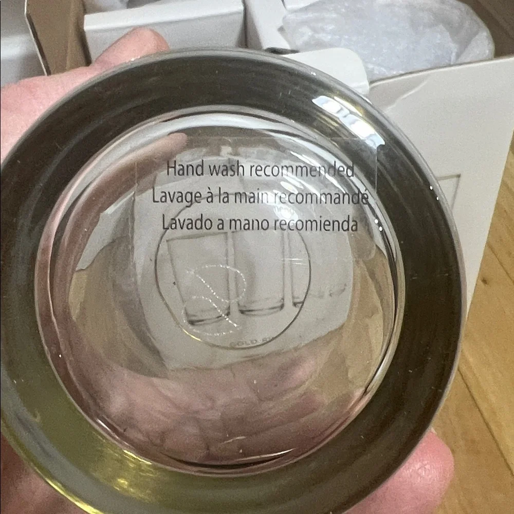 NEW Williams Sonoma Clear Highball Glasses with 24k Gold Rim detail, Set of 4